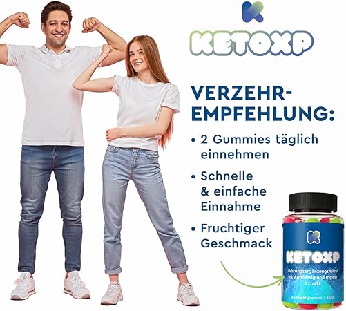 KETOXP Gummibärchen - Keto Gummies - Fruchtgummies Keto Diät Gummibären - Fruchtgummis - Gummibärchen Keto (1 x 60 Stück)